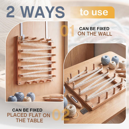 Leinuosen 5 Yard Wood Warping Board Foiling Board Weaving Loom Tools & Accessories Loom Knitting Kit for Beginner Arts & Crafts Supplies