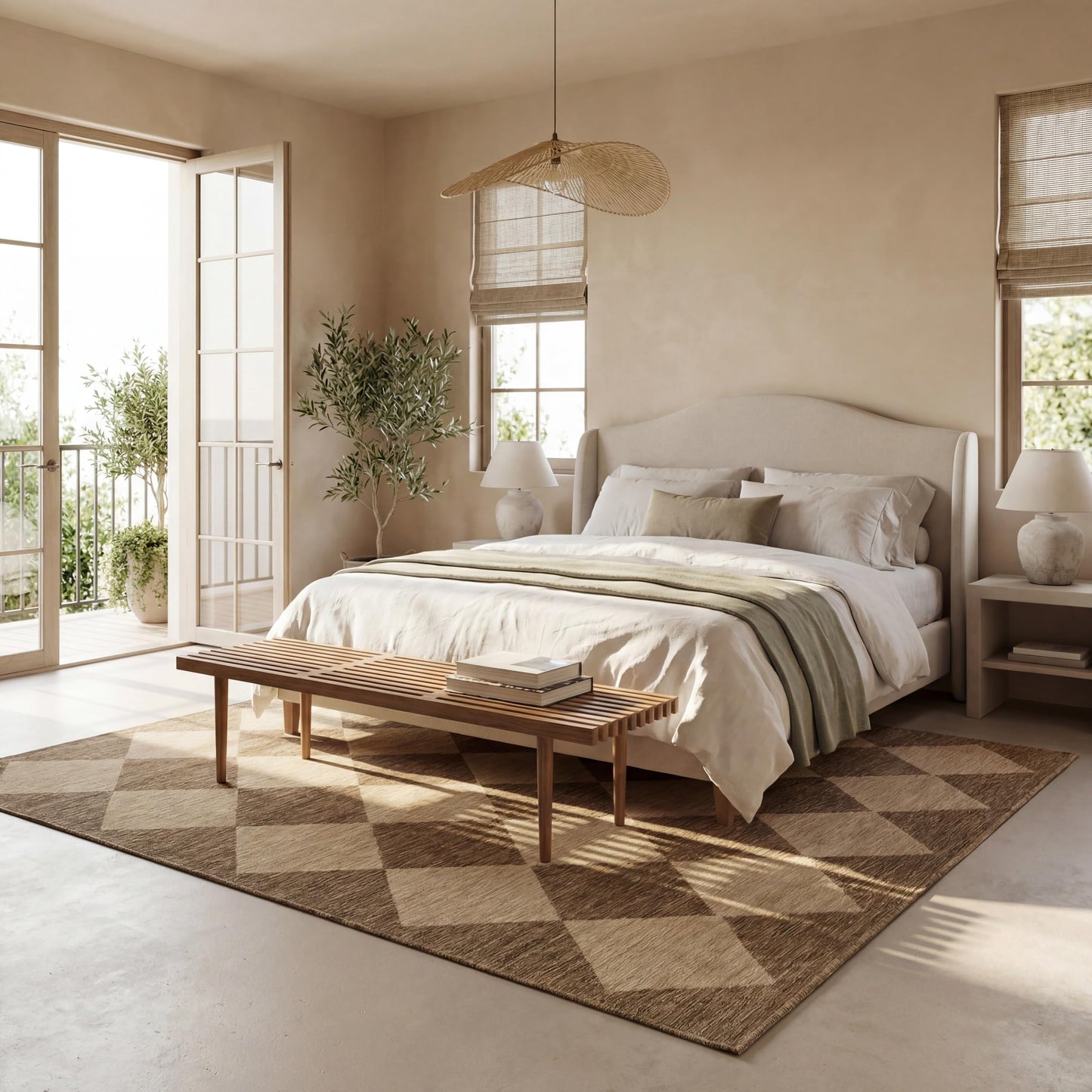 nuLOOM Outdoor Performance Collection Sabina Brown/Ivory, 9'6" x 12', Soft, High Traffic, Stain Resistant, Easy Clean, Durable Area Rug for Indoor/Outdoor Patio, Deck, Porch, Garden, Courtyard