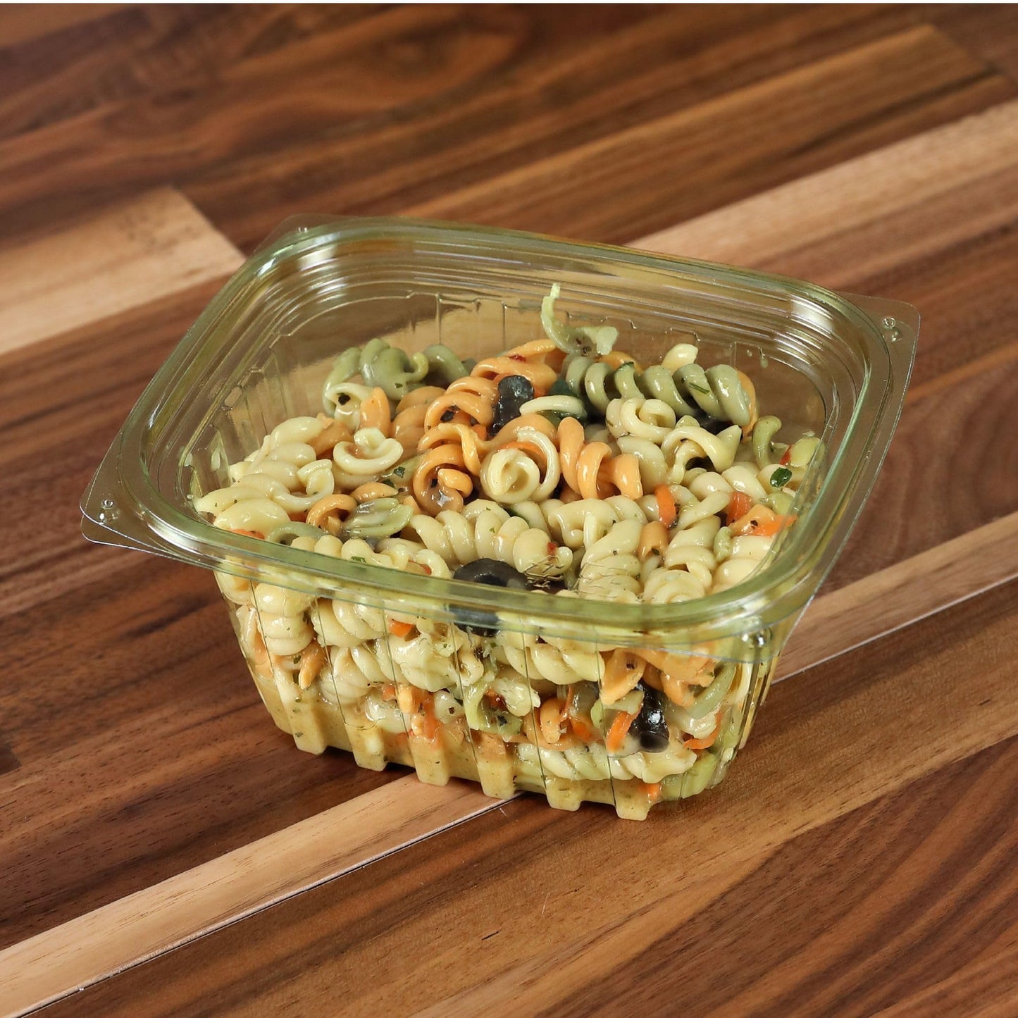 ECO PRODUCTS Compostable 16oz Rectangular Deli Containers With Lids, Case of 300, Veridian Clear Green Meal Prep, Made from PLA, A Renewable Material Made from Plants, One Lid Fits All