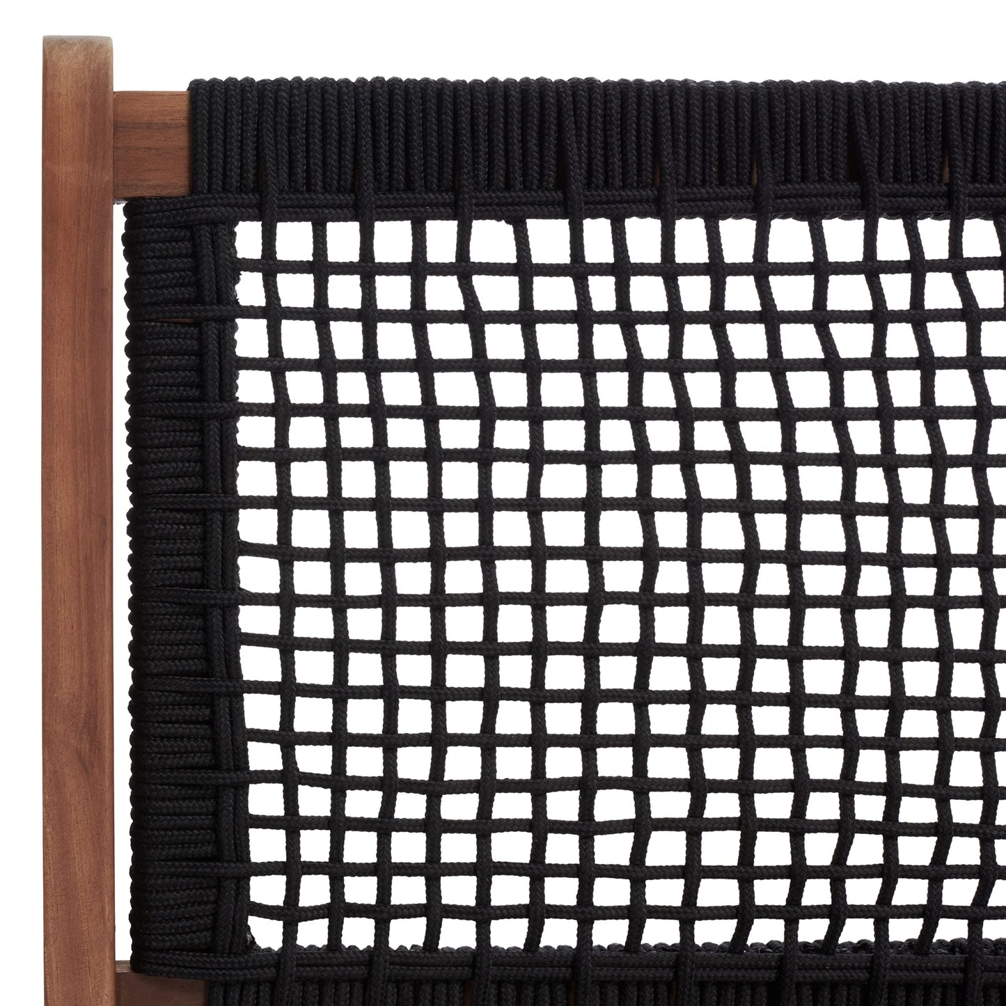 SAFAVIEH Outdoor - Kobina Folding Bench - Natural & Black - Solid Wood and Rope - Modern Sculpted Folding Design - Ideal for Patio, Deck, Porch, Backyard, 13.8" Seat Height (PAT7304E)