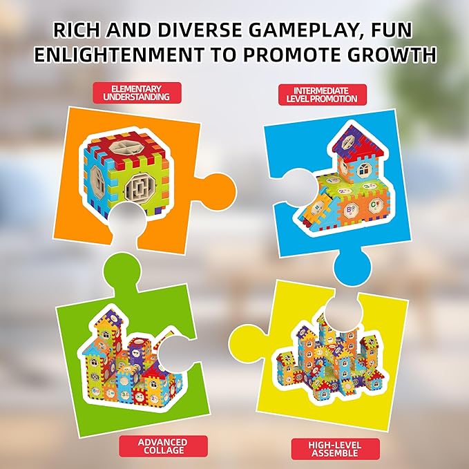 Building Blocks for Toddlers &amp Kids 186 Pcs Toy Building Sets – Colorfull STEM Educational Toys – Interlocking Building Blocks for Toddlers and 3+ Age Kids