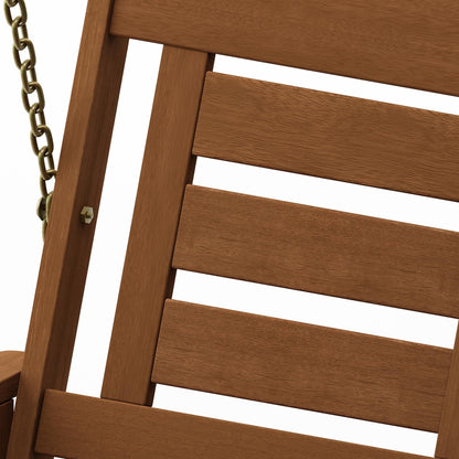 Furinno TIOMAN Porch Swing, Outdoor 3-Seater Patio Wooden Swing with Stand, for Patio, Garden, Porch, Light Wood