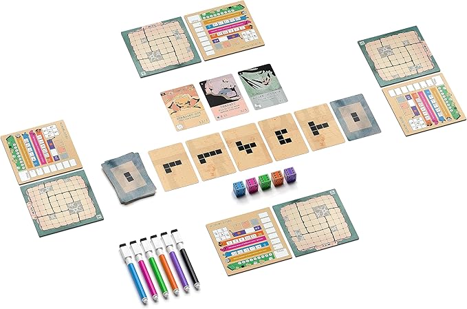Mind Space Board Game - Polyomino Roll &amp Write - 1 to 5 Players - 30 Minute Play Time (Mind Space Base Game)