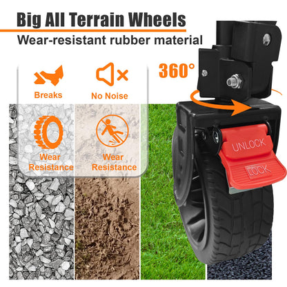 41" L Collapsible Large Wagon Cart Foldable, 460LB Weight Capacity 220L Heavy Duty Folding Beach Wagons with Big All-Terrain Wheels, Utility Carts for Camping, Garden, Shopping, Sports, Black