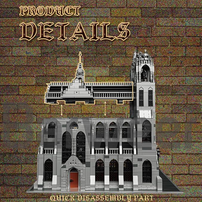 Gothic Cathedral Building Blocks – MOC Architecture Church Historical Building ModelsCollectible Display Set Gift for Adults &amp Collectors(4136 pcs)