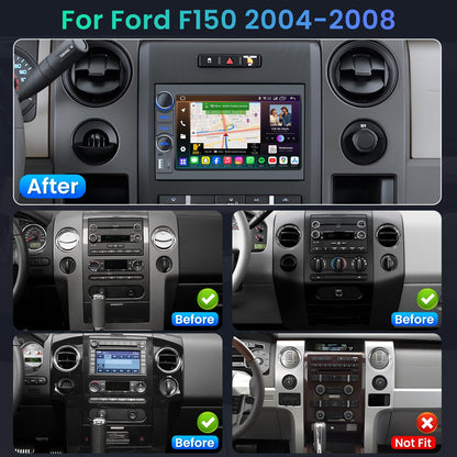 [4Core + 64G ROM] Car Radio Stereo for Ford F150 2004-2008: 7" Touch Screen Head Unit with Wireless Carplay Android Auto Bluetooth 5G-WiFi GPS RDS EQ HiFi FM Mirror Link SWC Backup Camera