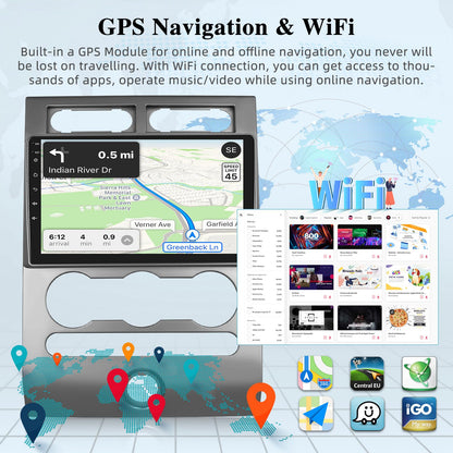 [2+64G] NHOPEEW Car Radio for Ford Expedition 2007-2014 with Wireless Carplay and Android Auto - 9 Inch Touchscreen Android 13 Car Stereo - DSP/Multiple UI/WiFi/GPS/SWC + AHD Backup Camera