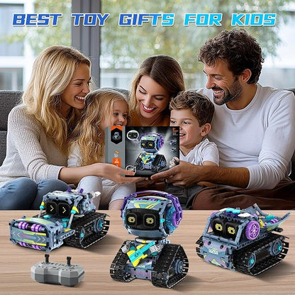 Robot Building Kit with Remote Control STEM Gifts for Kids Boys Ages 8-12 Coding Robotic Technic Creative Toys for Birthday - Build 3 in1 Model with 433 Pieces