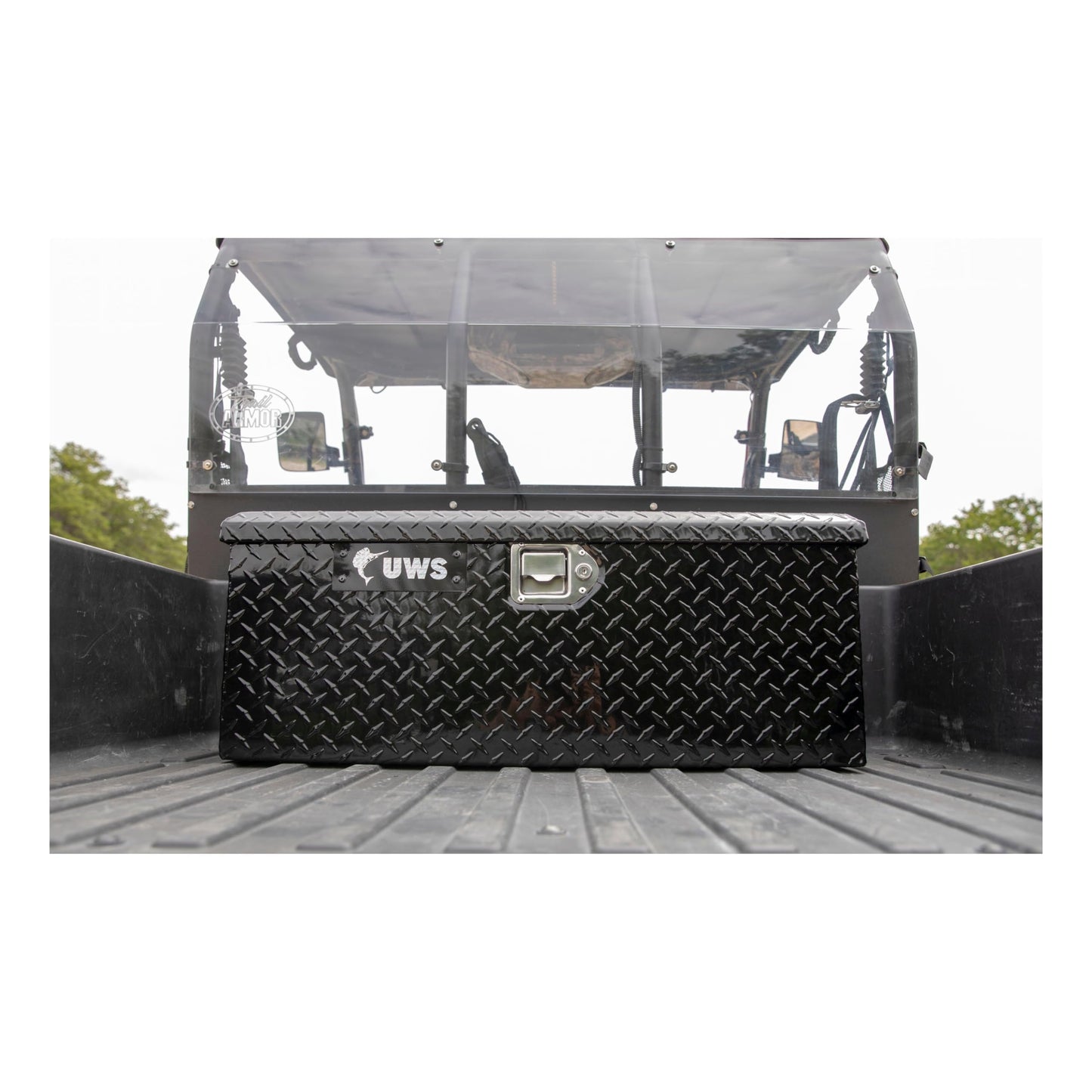 UWS EC20012 32-Inch Gloss Black Heavy-Wall Aluminum ATV Storage Box, RigidCore Lid