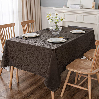 Smiry Rectangle Table Cloth, Waterproof Heavy Duty Vinyl Tablecloths, Wipeable Washable Table Cover for Kitchen and Dining Room (Coffee, 60" X 140")