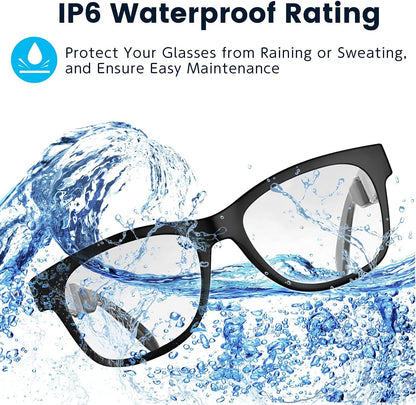 Smart Bone Conduction Glasses Bluetooth with Open-Ear Headphones, Photochromic Blue Light Blocking Lenses, IPX6 Waterproof, Hands-Free Calls/Music, Ideal Gifts for Dad/Men-Upgraded