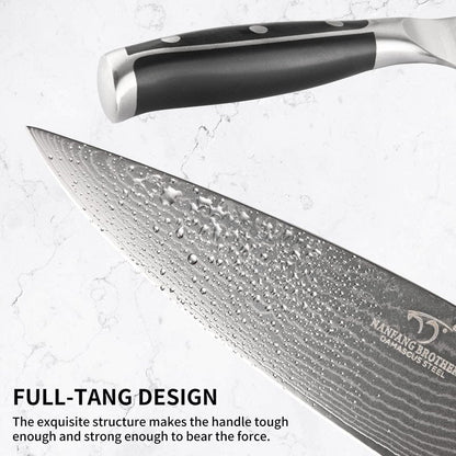 NANFANG BROTHERS Knife Sets for Kitchen with Block, Damascus Kitchen Knife Set with Block, ABS Ergonomic Handle for Chef Knife Set and Kitchen Shear