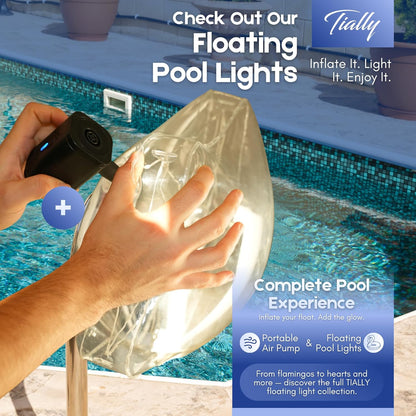 TIALLY Portable Air Pump - Fast Mini Electric Inflator with Rechargeable Battery for Pool Floats, Air Mattresses & Toys