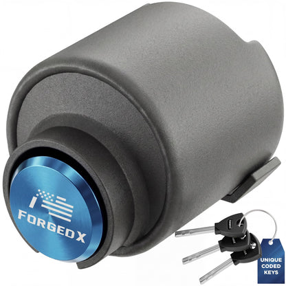 FORGEDX Trailer Lock Heavy Duty Anti Theft, Fits 2 5/16-Inch Couplers, Secures Safety Chains, for Trailers, RVs, and Boats, Stainless Shield Pro,Blue
