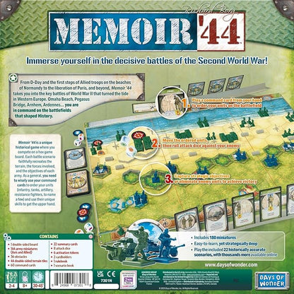 Memoir '44 Board Game - WWII Historical Board Game of Epic Battles! Tabletop Miniatures Strategy Game for Kids &amp Adults Ages 8+ 2-8 Players 30-60 Minute Playtime Made by Days of Wonder