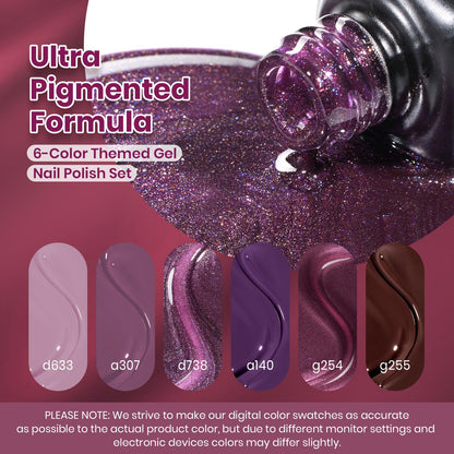 Beetles Cat Eye Gel Nail Polish Set, 6 Summer Colors Pastel Shimmer Glitter Gel Polish Kit Soak Off LED UV Curing Requires Pink Red Blue Orange Green Purple Velvet Gel with Magnet Gift for Women