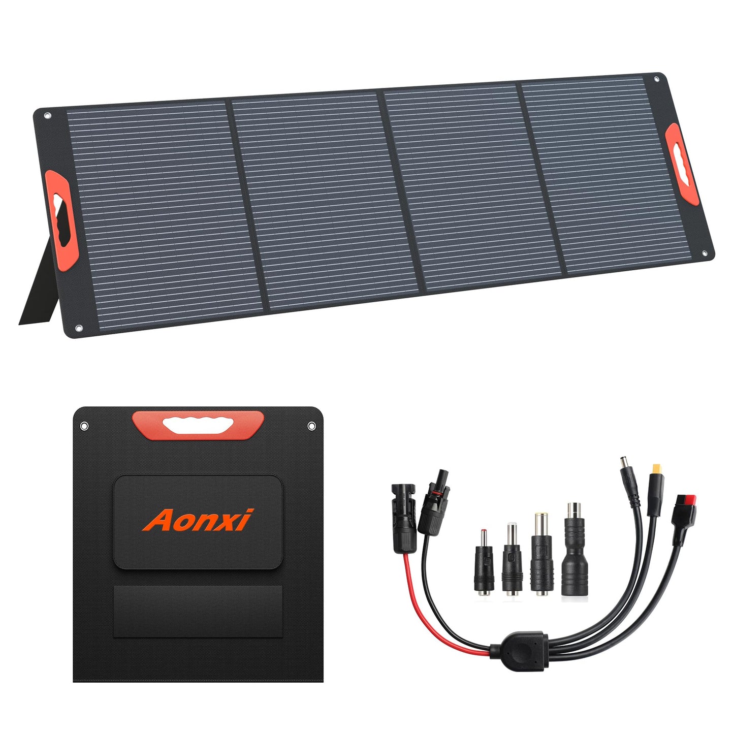 240W Portable Solar Panels for Power Station, 23.5% High Efficiency, 240 Watt Monocrystalline Foldable Solar Panel Charger with USB/20V DC Output Adjustable Kickstand for Camping, Off-Grid Living