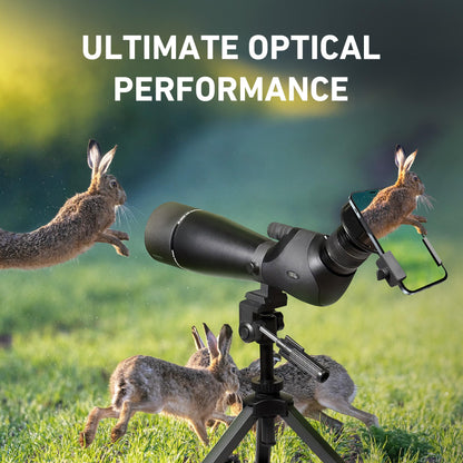 Spotting Scope 20-60x80, Dual Focusing ED Spotting Scopes, FMC Lens, BAK4 Ultra High Definition Spotter Scope with Tripod, Phone Holder, Carrying Bag