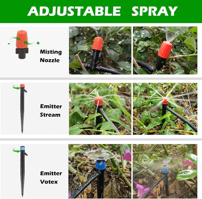 Maotong 240FT Drip Irrigation System Kit - Automatic Garden Watering for Greenhouse & Lawn | 1/2" Hose & 1/4" Tubing