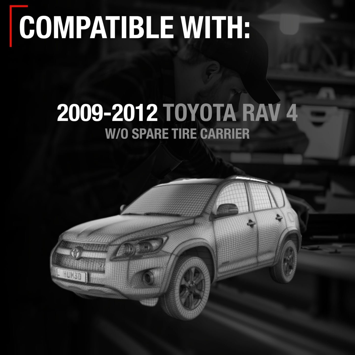 Back up Reverse Camera, Compatible with 09-12 Toyota RAV4 W/O Spare TIRE Carrier - OEM # 8679042011, 8679042010, 8679042040