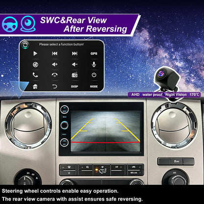 5GWiFi Radio for Ford F150 2004-2008, F250/F350 2006-2016, E150/E250/E350 2009-2014, Edge 2007-2010, Escape 2008-2012, Mustang Fusion Expedition Explorer 7"Touchscreen Stereo Carplay Android Auto GPS
