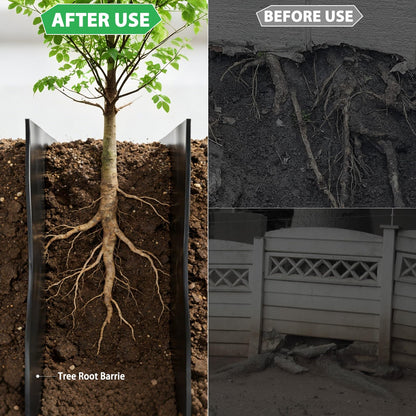 West Bay 50ft x 24in x 60mil Tree Root Barrier, Heavy-Duty Bamboo Root Barrier Weed Blocker for Landscape Tree Ring Edging Garden Borders Driveway and Sidewalk Protection Roads