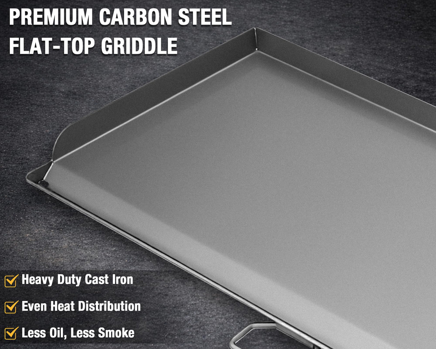 Hisencn Cast Iron Flat Top Fry Griddle for Camp Chef 3 Burner Stove, Griddle Top for Camp Chef Stove, GB90D, TB90LW, TB90, TB90LWG, TB90LWG15,SPG90B,CCH3,Portable Outdoor Stove Accessories,16 x 37 in
