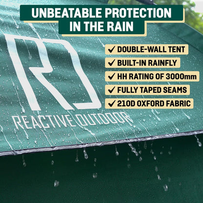 Reactive Outdoor Tent - 3 Second Tent - 3 Sec Instant Pop Up - Easy and Quick Setup Camping - 1 Person Setup Waterproof Double Layer Outdoor Camping (Large (2-3 Person))