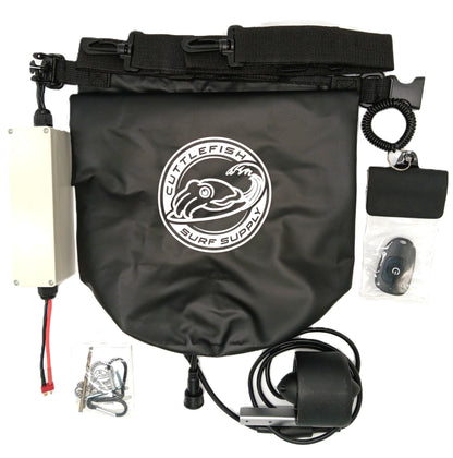 CuttleJet Mini V2 - Stand Up Paddle Board Motor Electric Fin Kit with 10L Waterproof Battery Bag and Wireless Remote Control - Cuttlefish Surf Supply