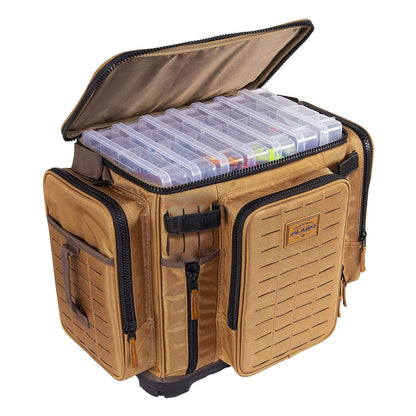 Plano Guide Series 3700 XL Tackle Bag, Beige 1680 Denier Fabric with Waterproof Base, Includes 10 StowAway Utility Organization Boxes, Large Premium Fishing Storage