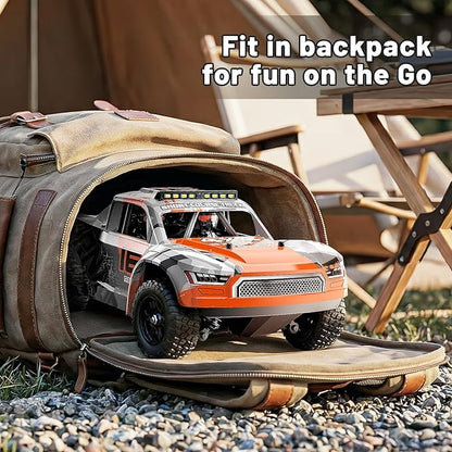 1:16 Beginner RC Cars4WD Drift All Terrain Remote Control Car Short Course RC Truck Up to 36 km/h2.4GHz RTR 2×7.4V 1300mAh Batteries 2 Tire Sets  Metal Drivetrainfor Adults and boys age 8-12