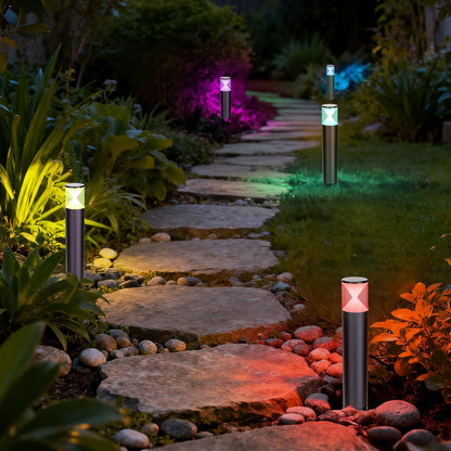TRIPLE RABBIT Landscape Pathway Lights with APP Control, 12V Low Voltage Outdoor Garden Lighting, IP65 Waterproof LED Bollard Path, Warm White Walkway for Yard Lawn Driveway and Pathways (6Pack)