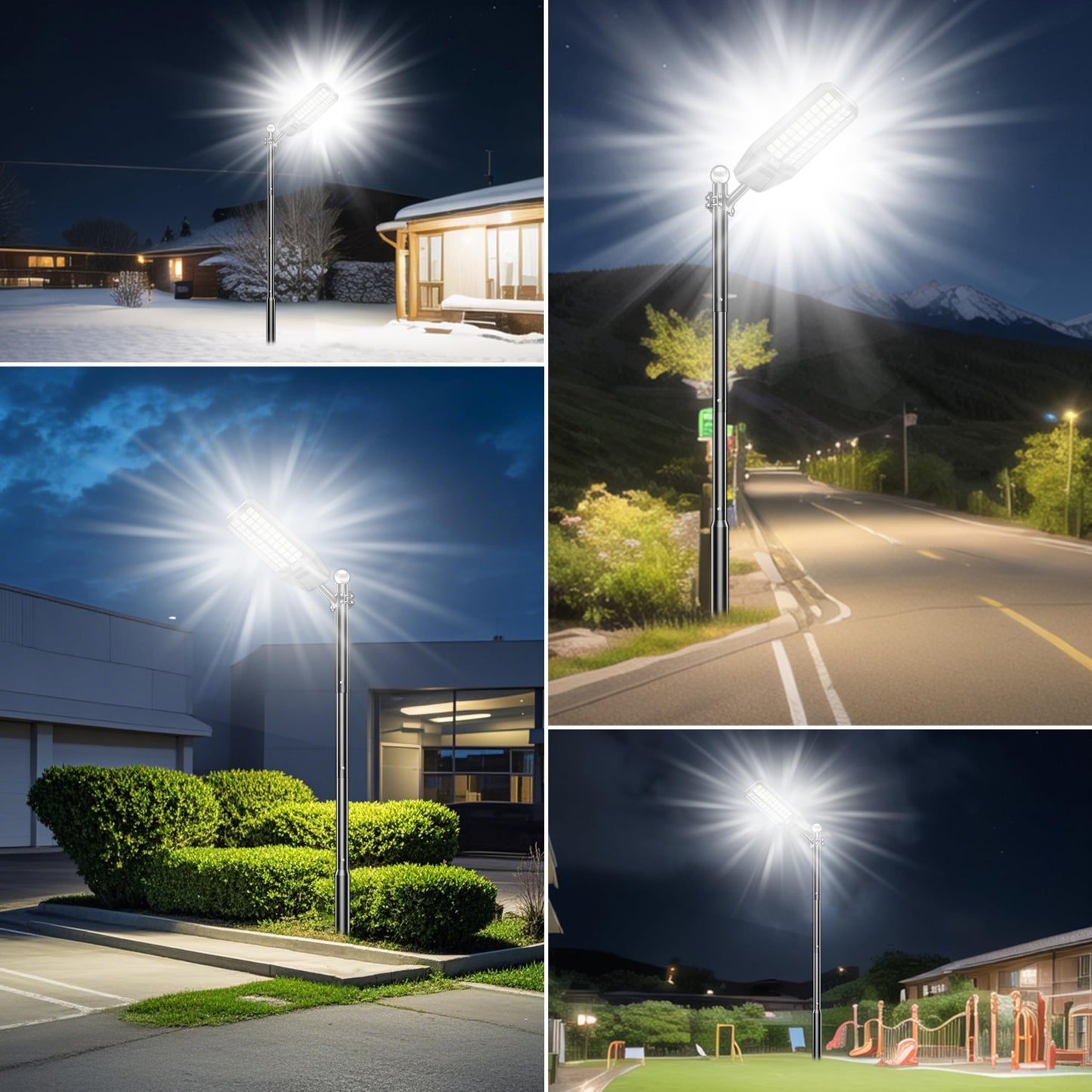 Vzyhik 9500W Solar Street Light Outdoor Waterproof, 250000LM Large Commercial Light Solar Powered Dusk to Dawn LED Security Flood Lights with Remote/Motion Sensor, IP67 for Parking Lot/Garden/Yard