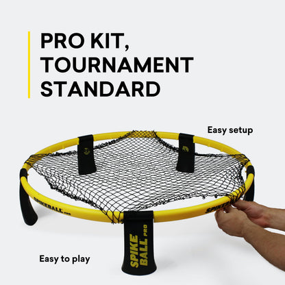 Spikeball Pro Kit (Tournament Edition) - Includes Upgraded Stronger Playing Net, New Balls Designed to Add Spin, Portable Ball Pump Gauge, Backpack