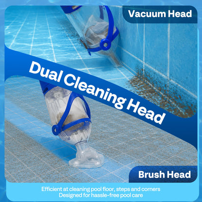 VIVOHOME Handheld Pool Vacuum 13.2 GPM Suction Cordless Pool Cleaner 20W Powerful Motor Long-Run 60min Battery, Adjustable Pole for Above Ground & In-Ground Pools, Spas - Blue