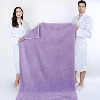 Cotton Paradise 100% Cotton Oversized Bath Sheet - Extra Large Turkish Towel, Lilac 40x80 Inches