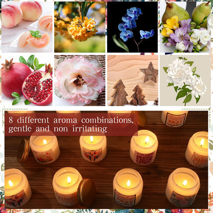 MTLEE 24 Pcs Christian Gifts for Women Bulk Lent with Catholic Bible Verses Religious Faith Jar Scented Candles for Church Coworkers Employees Teachers Nurse Healthcare Worker(White)