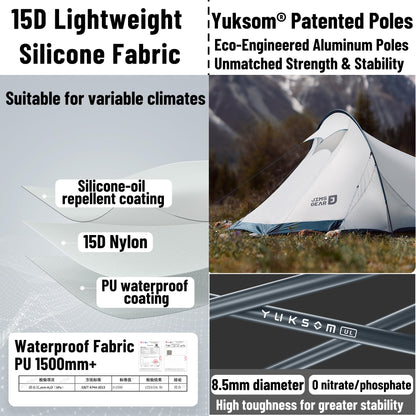 Naturehike Ultralight Solo Tunnel Tent - 1/2 Person Waterproof Tent with Lightweight Aluminum Pole, for Camping, Backpacking, Hiking, Hunting, Biking, Mountaineering, Easy Setup (1 Person)