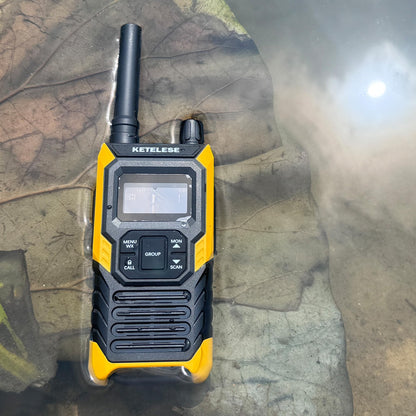 KETELESE T4 Long Range Walkie Talkies, Portable Two Way Radios IP67 Waterproof, with Earpiece, NOAA&Weather Alert, PTT, Group, VOX, 4Pack, Orange