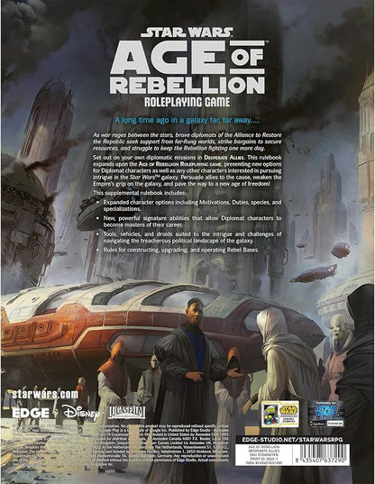 Asmodee Star Wars: Age of Rebellion Roleplaying Game Desperate Allies SOURCEBOOK - New Species Specializations &amp Rebel Base Rules RPG for Kids &amp Adults Ages 14+ 3-5 Players