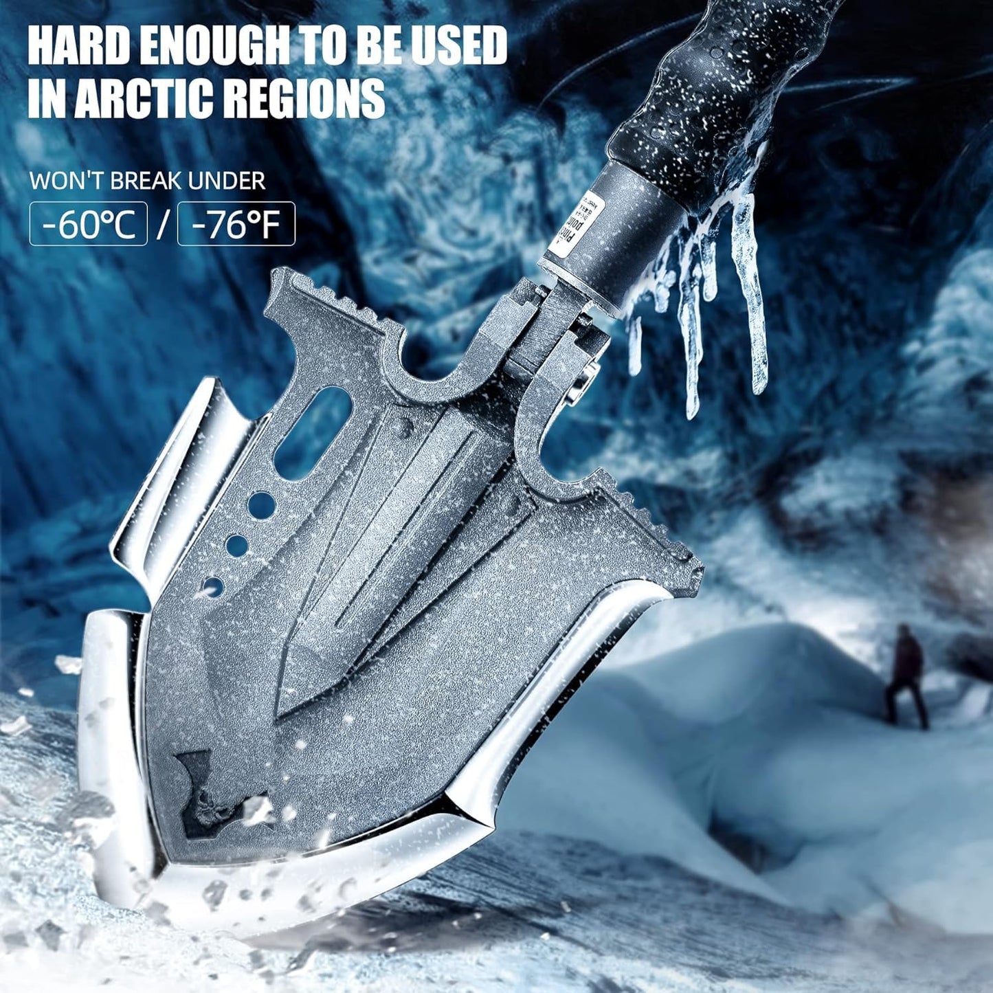 Zune Lotoo Survival Shovel Multitool 28 in 1 Luxury Kit, Tactical Camping Folding Shovel, Unbreakable Martensitic Steel Adjustable 7 Angles 24-35.4'' Length, Compact Gear for Outdoor Hiking Emergency