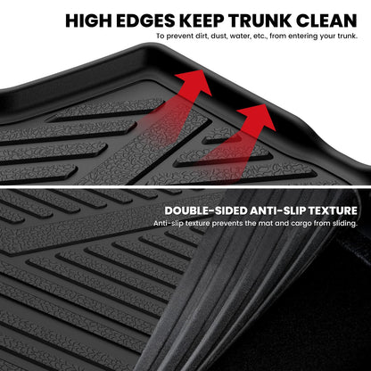 LASFIT Cargo Tray Mat & Backrest Mat for Subaru Forester 2025-2026 (Fit Hybrid,Not for Gas), All Weather TPE Custom Fit Easy Clean for Forester 2026 2025 Trunk Tray Liner & Seatback Mat, Black