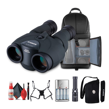 Canon 10x30 is II Compact Waterproof Image Stabilized Binoculars | High-Performance Travel Optics for Birdwatching, Travel, Sports, Marine Use (9525B002) + Sling Backpack + More