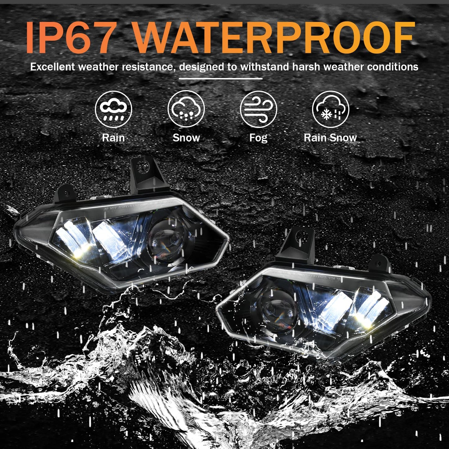 bamotoop DOT Approved LED Headlights for X3 with Hi/Lo Beam for Can-Am Maverick X3 Max XDS XRS R Turbo DPS 2017-2025,Replace 710004658 710004659
