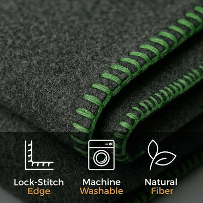 Wool Camping Blanket 10-Pack - 70% Wool Heavy-Duty Military Style Throw, Warm & Washable, Fire Retardant Cover for Emergency, Survival & Outdoor Use – For Camping, Car, Home & Hiking, Grey 66x90