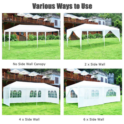 ORALNER 10'x20' Outdoor Canopy Tent, White Wedding Party Tent with 6 Removable Sidewalls & Carrying Bag, Heavy Duty Camping Gazebo Pavilion for Patio, Garden and Backyard