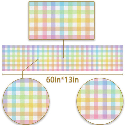 Pudodo Easter Buffalo Plaid Check Table Runner Spring Holiday Farmhouse Fireplace Kitchen Dinning Room Home Party Decoration (13" x 60")