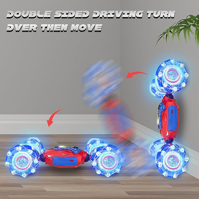 Remote Control Car Gesture Sensing RC Stunt Car 4 WD Transform Off Road for Rotating 2.4Ghz Hand Controlled Remote Control Twister Cars RC Cars for Kids Boys Girls Toy Gift Age 8 9 10 11 12 yr
