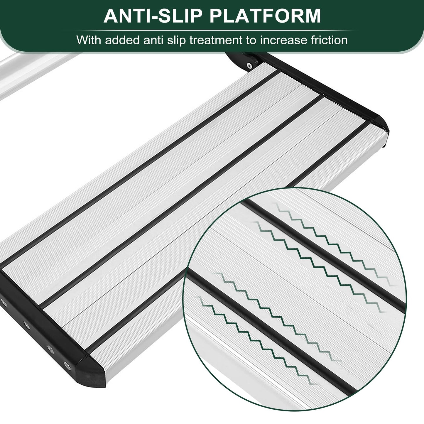GOTOTOP Step, Rv Step Stool, RV Step, Aluminum Folding Step Ladder, Safer Foldable Small Stepping Stool, 200 Kg Loadable Motorhome Accessory Step Ladder for Camping and Outdoors