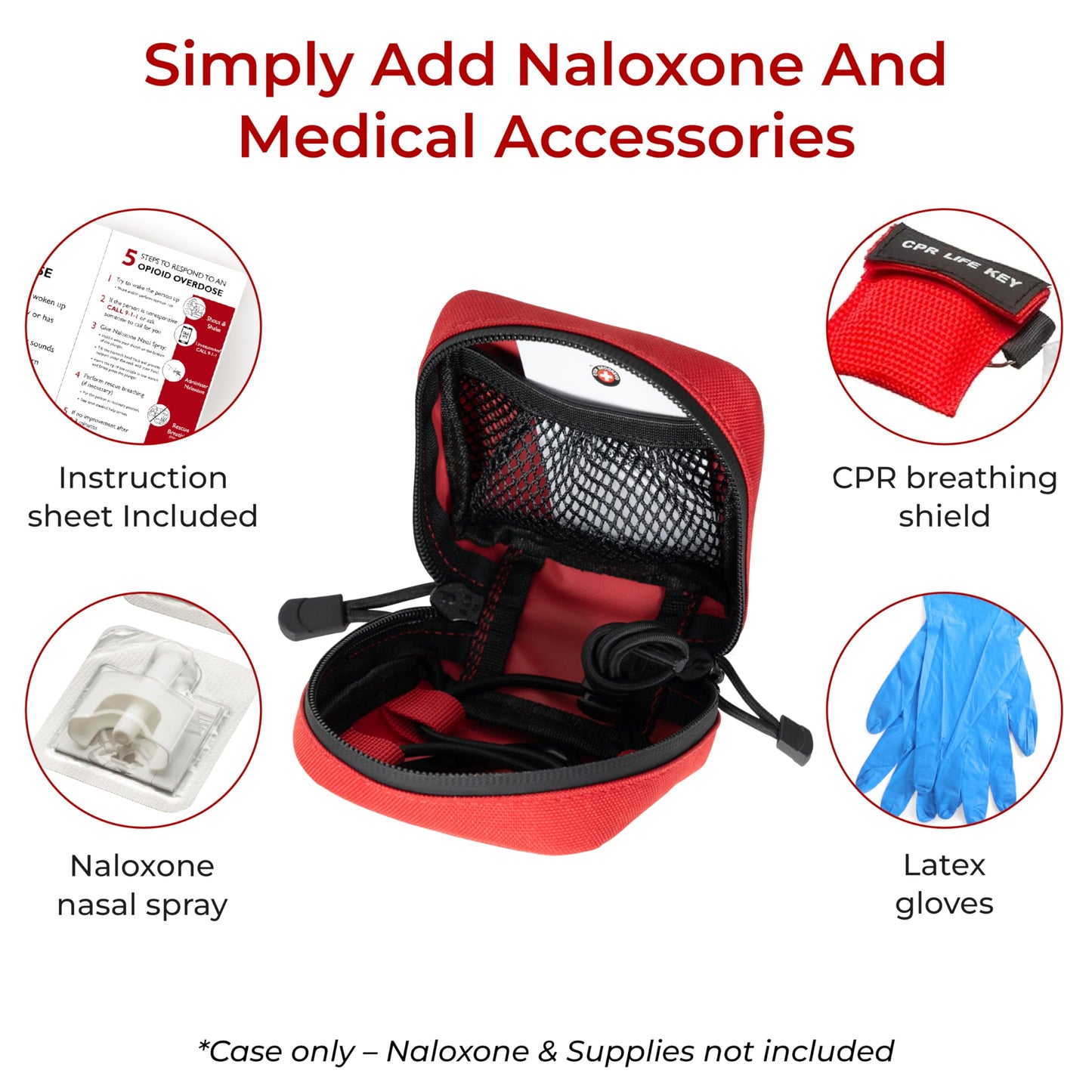 10 Pack Naloxone Belt Pouch for Opioid Overdose Kits | Professional Belt Attachment Design to Hold Naloxone | Custom Designed to Hold Two Naloxone Nasal Sprays & Accessories | Naloxone Not Included
